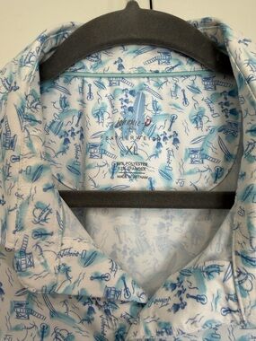 johnnie-O Men's Light Blue Hawaiian Dancer Printed Polo